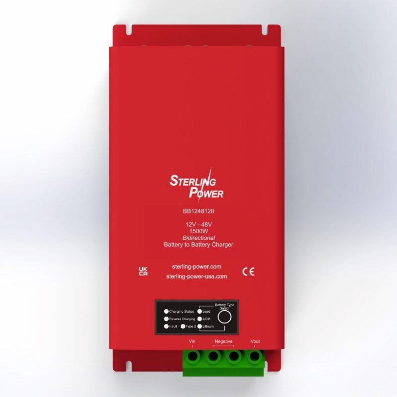 12V/24V to 48V Battery to Battery Charger w/ reverse charging feature + Jump Start Assistance