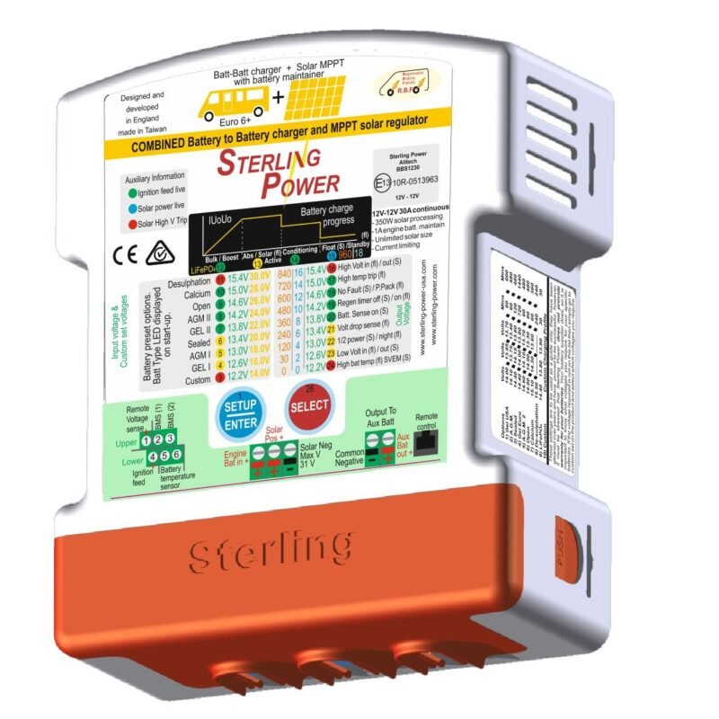 Battery to Battery Charger w/ Solar Regulator 12V to 12V BBS1230