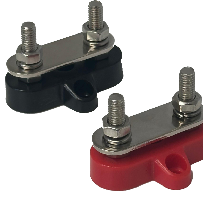 2 way busbar Red / Black Pair 6mm bolts