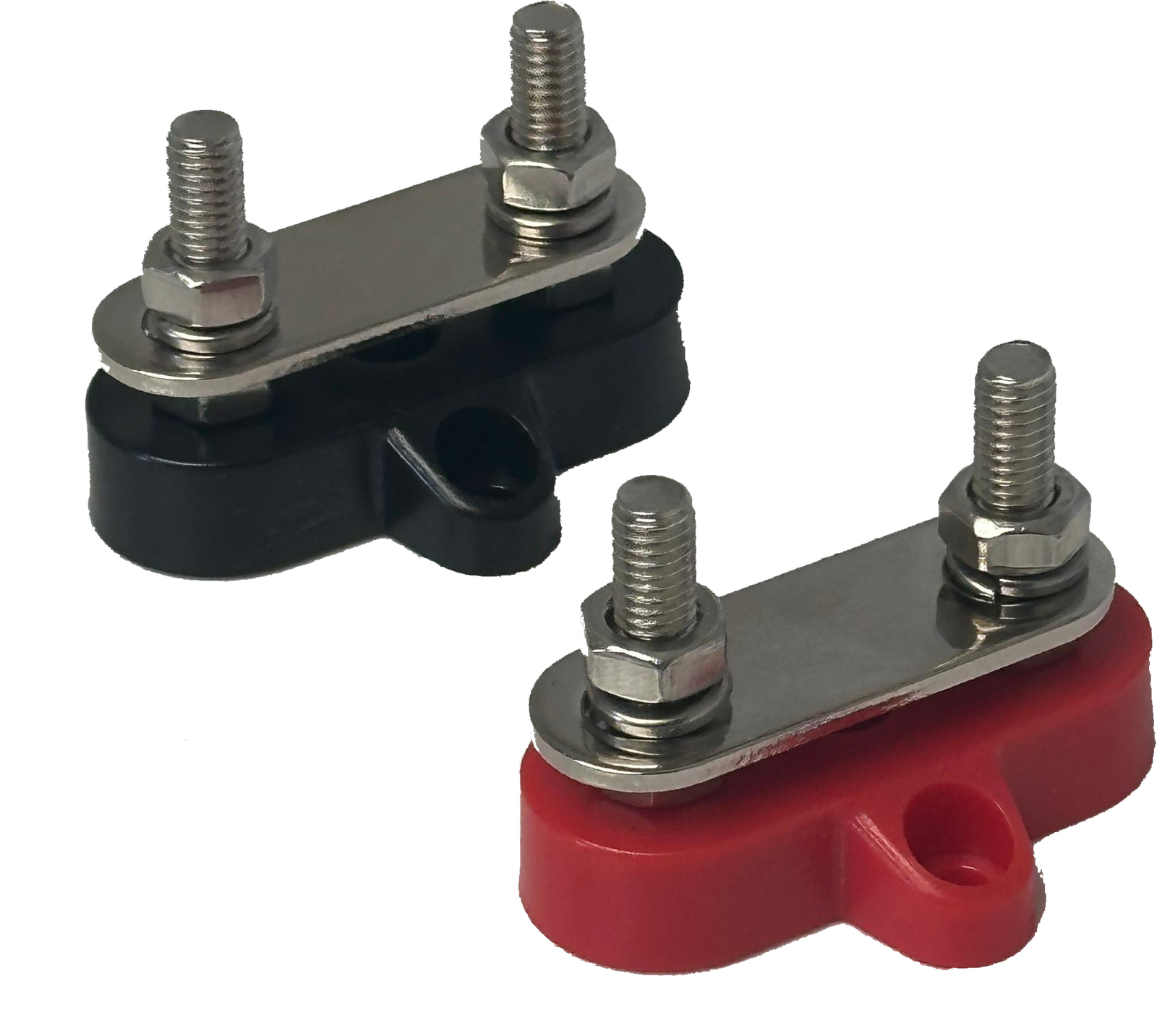 2 way busbar Red / Black Pair 6mm bolts